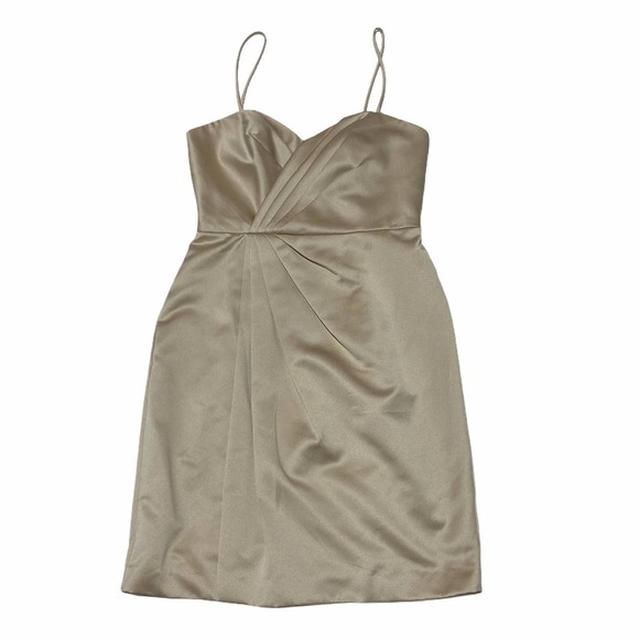 CITY Triangles Gold Ruffled Sleeveless Dress 9 - Picture 7 of 12